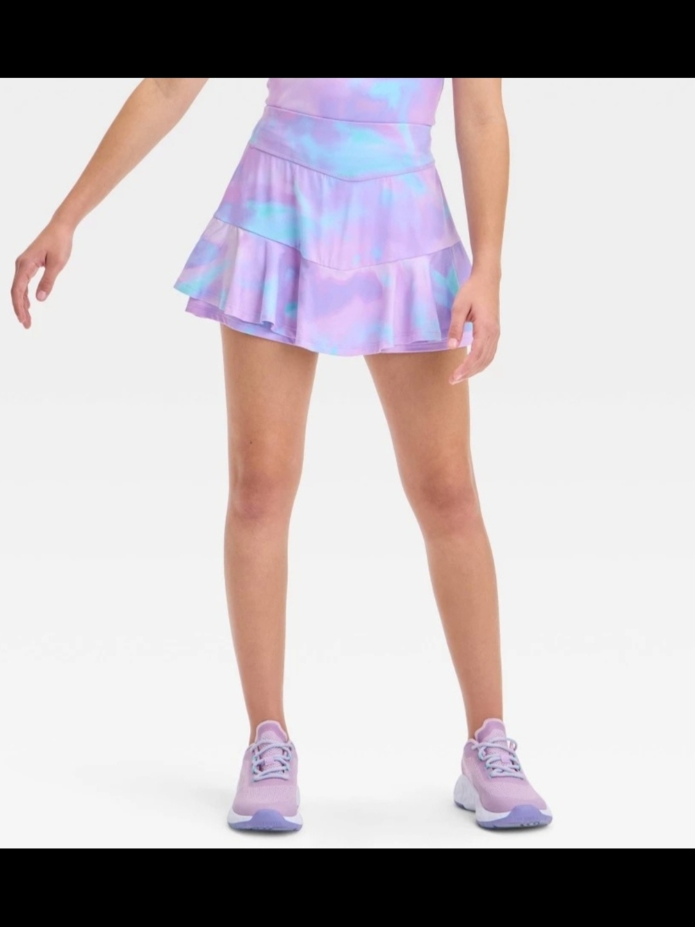 Girls All In Motion Purple Tie-Dye Skort S (6/7) - NWT